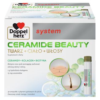 Doppelherz System Ceramide Beauty, owocowy smak mango i marakui, 25 ml x 30 ampułek - zdjęcie produktu