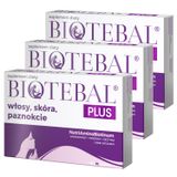 Zestaw Biotebal Plus Włosy Skóra Paznokcie, 3 x 40 tabletek - miniaturka zdjęcia produktu