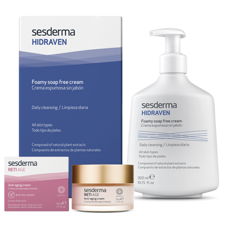 Zestaw Sesderma, Reti-Age przeciwstarzeniowy krem do twarzy, 50 ml + Hidraven, pienisty krem bez mydła, 300 ml - zdjęcie produktu