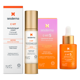 Zestaw Sesderma C-Vit 5, liposomowe serum do twarzy, 30 ml + C-Vit, rewitalizujący krem-żel do twarzy, 50 ml - zdjęcie produktu