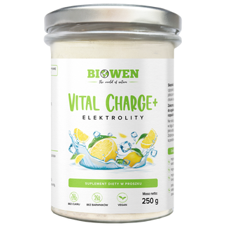 Biowen Vital Charge+ Elektrolity, smak cytrynowy, 250 g KRÓTKA DATA - zdjęcie produktu