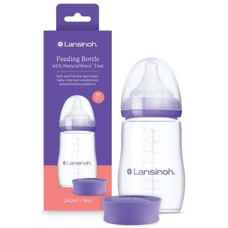 Lansinoh, butelka ze smoczkiem NaturalWave o średnim przepływie, 240 ml USZKODZONE OPAKOWANIE Lansinoh, butelka ze smoczkiem NaturalWave o średnim przepływie, 240 ml USZKODZONE OPAKOWANIE - zdjęcie produktu