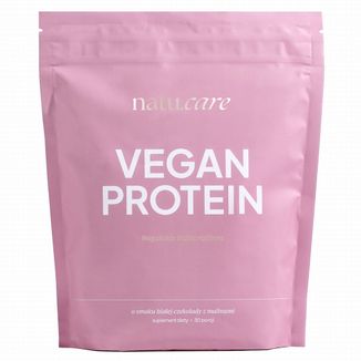 Natu Care Vegan Protein, białko, smak białej czekolady i maliny, 525 g - zdjęcie produktu