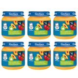 Zestaw Gerber Deser, mus jabłkowy z brzoskwiniami, po 4 miesiącu, 6 x 125 g - miniaturka zdjęcia produktu
