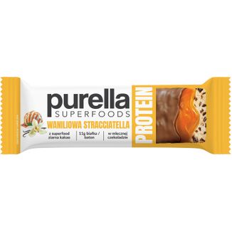 Purella Superfoods Protein, baton proteinowy, waniliowa stracciatella, 45 g - zdjęcie produktu