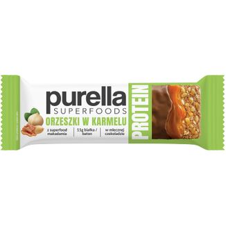 Purella Superfoods Protein, baton proteinowy, orzeszki w karmelu, 45 g - zdjęcie produktu