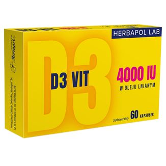 Herbapol Lab D3 Vit 4000 IU, 60 kapsułek - zdjęcie produktu