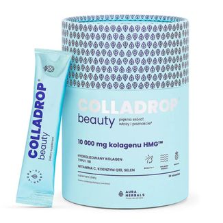 Aura Herbals Colladrop Beauty Kolagen HMG 10000 mg, smak ananasowy, 30 saszetek - zdjęcie produktu