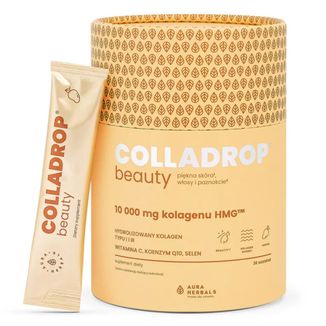 Aura Herbals Colladrop Beauty Kolagen HMG 10000 mg, smak mango, 30 saszetek - zdjęcie produktu