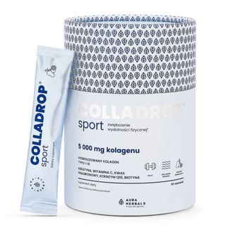 Aura Herbals Colladrop Sport Kolagen Morski 5000 mg, 30 saszetek KRÓTKA DATA - zdjęcie produktu