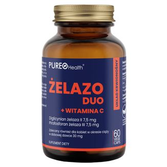 Pureo Health Żelazo Duo + Witamina C, 60 kapsułek - zdjęcie produktu