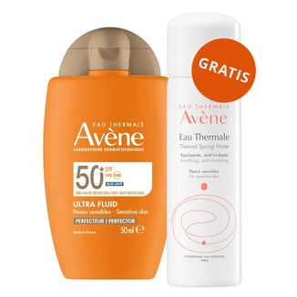 Avene Ultra Fluid Perfector, krem przeciwsłoneczny do twarzy, skóra wrażliwa, SPF 50+, 50 ml + woda termalna, 50 ml gratis - zdjęcie produktu