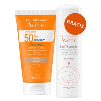 Avene Cleanance Sun, krem ochronny do twarzy, koloryzujący, skóra tłusta i skłonna do niedoskonałości, SPF 50+, 50 ml + woda termalna, 50 ml gratis - zdjęcie produktu