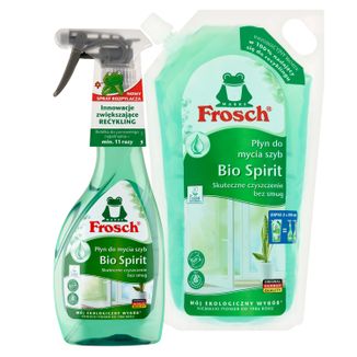 Zestaw Frosch, płyn do mycia szyb, Bio Spirit, 500 ml + zapas, 1000 ml - zdjęcie produktu