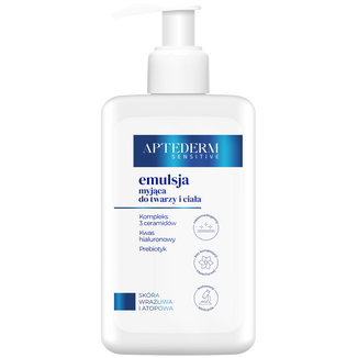 Aptederm Sensitive, emulsja myjąca do twarzy i ciała, skóra wrażliwa i atopowa, 400 ml - zdjęcie produktu