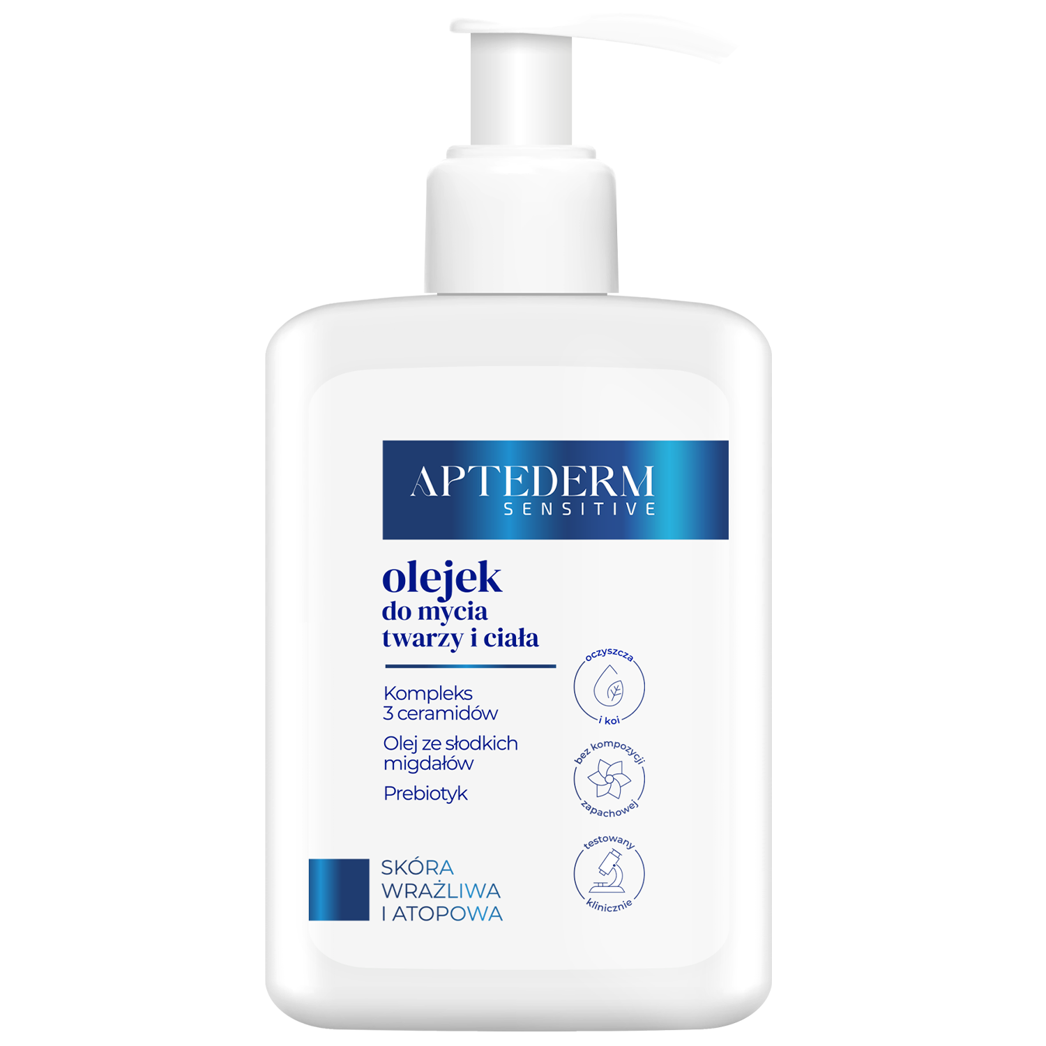 Aptederm Aptederm Sensitive, Öl zur Gesichtsreinigung und Körper, empfindliche Haut und atopisch, 250 ml — Inhaltsstoffe und Bewertung
