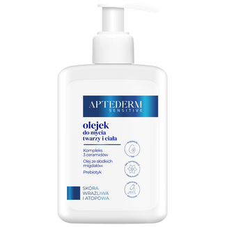 Aptederm Sensitive, olejek do mycia twarzy i ciała, skóra wrażliwa i atopowa, 250 ml - zdjęcie produktu