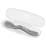 Akuku, zestaw sztućców dla dzieci, w etui, szary, A0073, od 9 miesiąca, 1 sztuka - miniaturka zdjęcia produktu