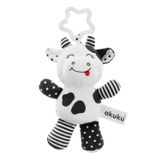 Akuku, pluszowa maskotka z zawieszką, czarno-biała krówka, A0471, od urodzenia, 1 sztuka - miniaturka zdjęcia produktu