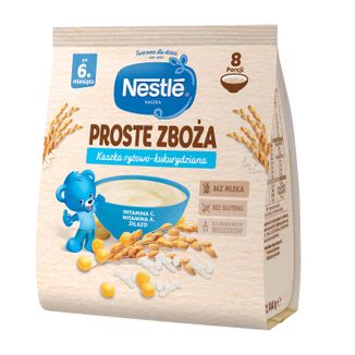 Nestle Proste Zboża Kaszka ryżowo-kukurydziana, bezmleczna, po 6 miesiącu, 144 g - zdjęcie produktu