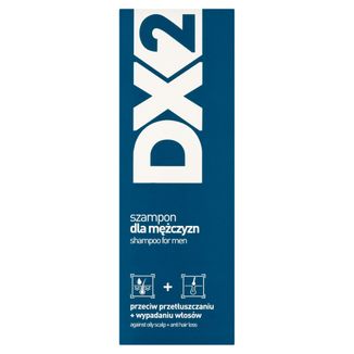 DX2, szampon dla mężczyzn przecie przetłuszczaniu +wypadaniu włosów, 150 ml USZKODZONE OPAKOWANIE - zdjęcie produktu