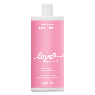 On Line Love, żel pod prysznic, piwonia i woda różana, 500 ml - zdjęcie produktu