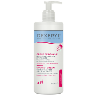 Dexeryl Shower, krem myjący pod prysznic dla niemowląt, dzieci i dorosłych, skóra bardzo sucha i skłonna do atopii, 500 ml USZKODZONE OPAKOWANIE - zdjęcie produktu
