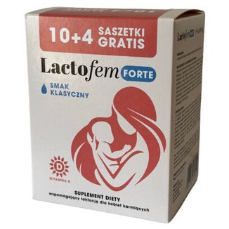 Lactofem Forte, smak klasyczny, 10 saszetek + 4 saszetki gratis - zdjęcie produktu