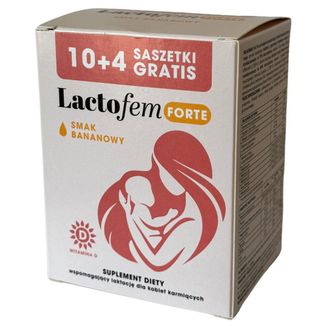 Lactofem Forte, smak bananowy, 10 saszetek + 4 saszetki gratis - zdjęcie produktu