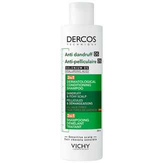 Vichy Dercos Anti Dandruff DS, szampon przeciwłupieżowy z odżywką 2w1, 200 ml - zdjęcie produktu