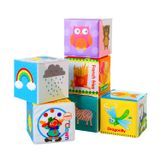Bocioland, miękkie klocki, kolorowe, od 6 miesiąca, 6 sztuk - miniaturka zdjęcia produktu