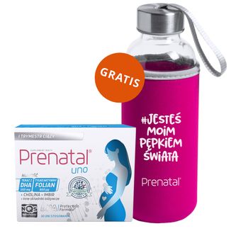 Zestaw Prenatal Uno 30 kapsułek + DHA, 30 kapsułek + Butelka-bidon, 1 sztuka gratis - zdjęcie produktu