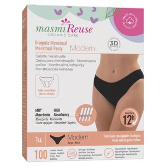 Masmi Modern, majtki menstruacyjne, bawełna organiczna, rozmiar S, 86-94 cm, 1 sztuka - zdjęcie produktu