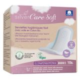 Silver Care Soft, ultracienkie bawełniane podpaski, ze skrzydełkami, na noc, 10 sztuk - miniaturka zdjęcia produktu