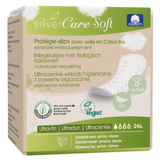 Silver Care Soft, ultracienkie wkładki higieniczne o anatomicznym kształcie, 24 sztuki - zdjęcie produktu