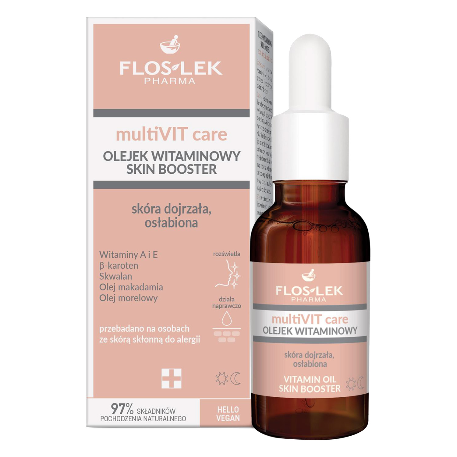 Flos-Lek Pharma Floslek Pharma MultiVIT Care, Öl mit Vitaminen, Skin Booster, 30 ml