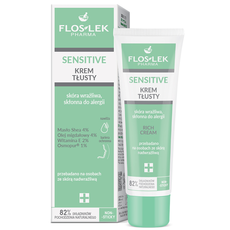 Flos-Lek Pharma Floslek Pharma Sensitive, Creme fettig für empfindliche Haut, 50 ml — Inhaltsstoffe und Bewertung