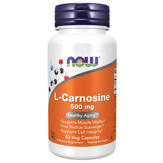 Now Foods L-Carnosine, L-karnozyna 500 mg, 50 kapsułek - zdjęcie produktu