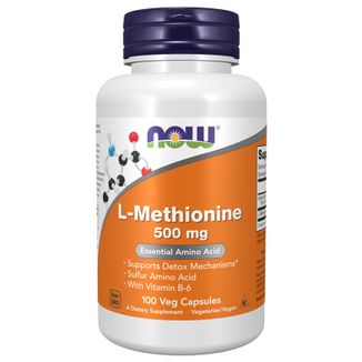 Now Foods L-Methionine, L-metionina 500 mg, 100 kapsułek - zdjęcie produktu