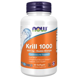 Now Foods Krill Oil, olej z kryla 1000 mg, 60 kapsułek - zdjęcie produktu