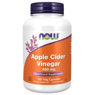 Now Foods Apple Cider Vinegar, ocet jabłkowy 450 mg, 180 kapsułek - zdjęcie produktu