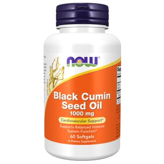 Now Foods Black Cumin, olej z nasion czarnuszki siewnej 1000 mg, 60 kapsułek - zdjęcie produktu