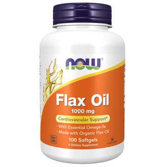 Now Foods Flax Oil, olej z nasion lnu 1000 mg, 100 kapsułek USZKODZONE OPAKOWANIE - zdjęcie produktu