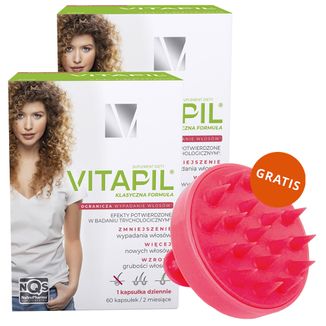 Zestaw Vitapil, 2 x 60 kapsułek + masażer do skóry głowy gratis - zdjęcie produktu