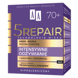 AA Technologia Wieku 5 Repair Intensywne Odżywianie 70+, krem-maska nocna odbudowa, 50 ml - miniaturka zdjęcia produktu