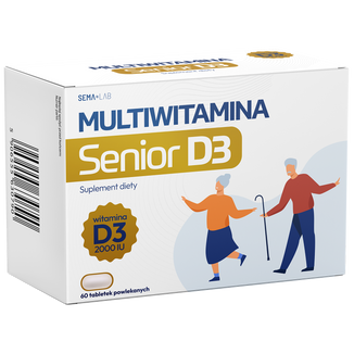 SEMA Lab Multiwitamina Senior D3, 60 tabletek powlekanych KRÓTKA DATA SEMA Lab Multiwitamina Senior D3, 60 tabletek powlekanych KRÓTKA DATA - zdjęcie produktu