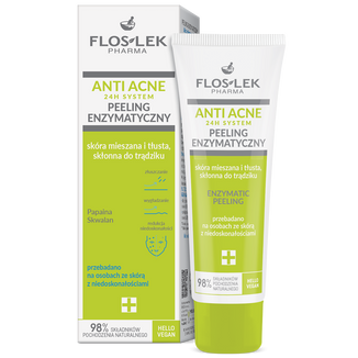 Floslek Pharma Anti Acne 24h, peeling enzymatyczny, 50 ml - zdjęcie produktu