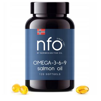 NFO Omega-3-6-9 Salmon Oil, olej z łososia, 120 kapsułek miękkich - zdjęcie produktu