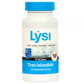 Lysi Tran Islandzki 500 mg, 120 kapsułek - zdjęcie produktu