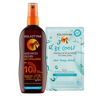 Zestaw Kolastyna, odżywczy olejek do opalania, SPF 10, 150 ml + maseczka po opalaniu, 20 ml za 1 grosz - zdjęcie produktu